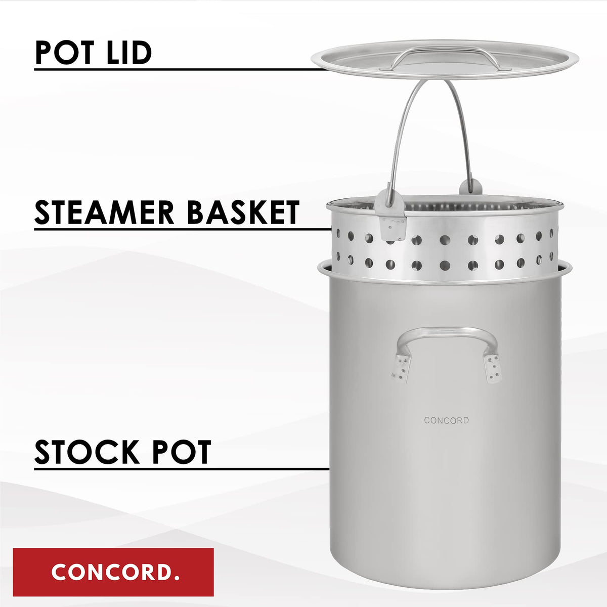 42 QT Stainless Steel Stock Pot with Basket D819