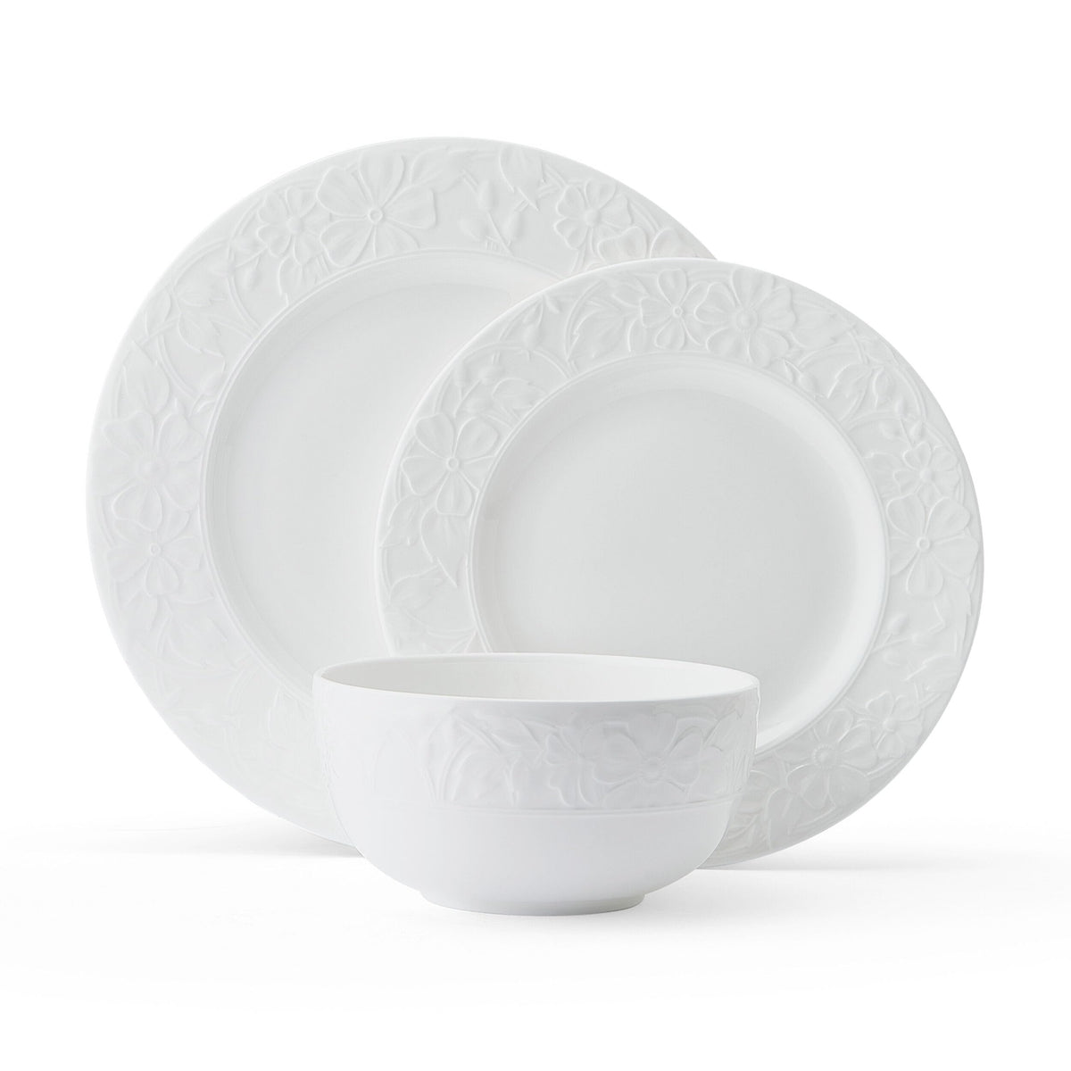 White 12 Piece Bone China Dinnerware Set U7560