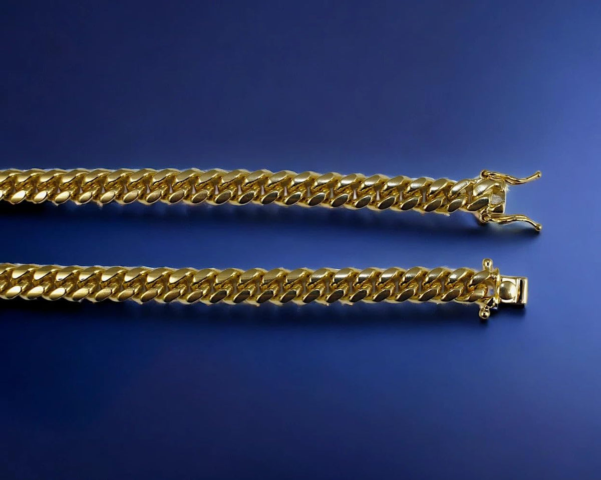 10K Yellow Gold Solid Miami Cuban Link Chain V49992