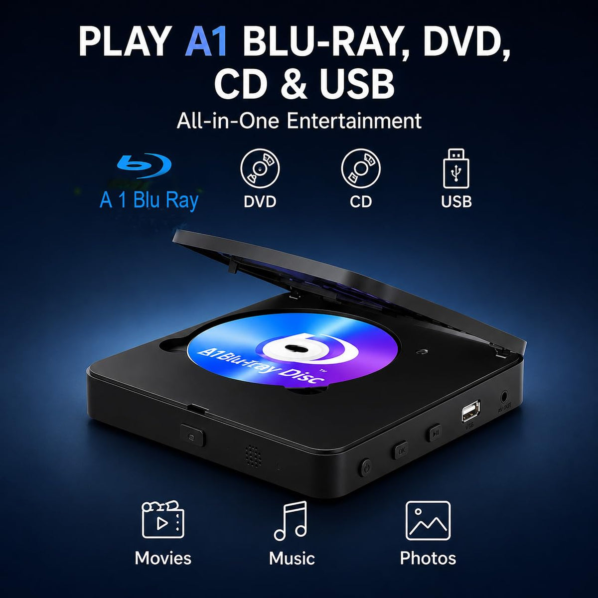 Blu Ray DVD Player 1080P Full HD B6804