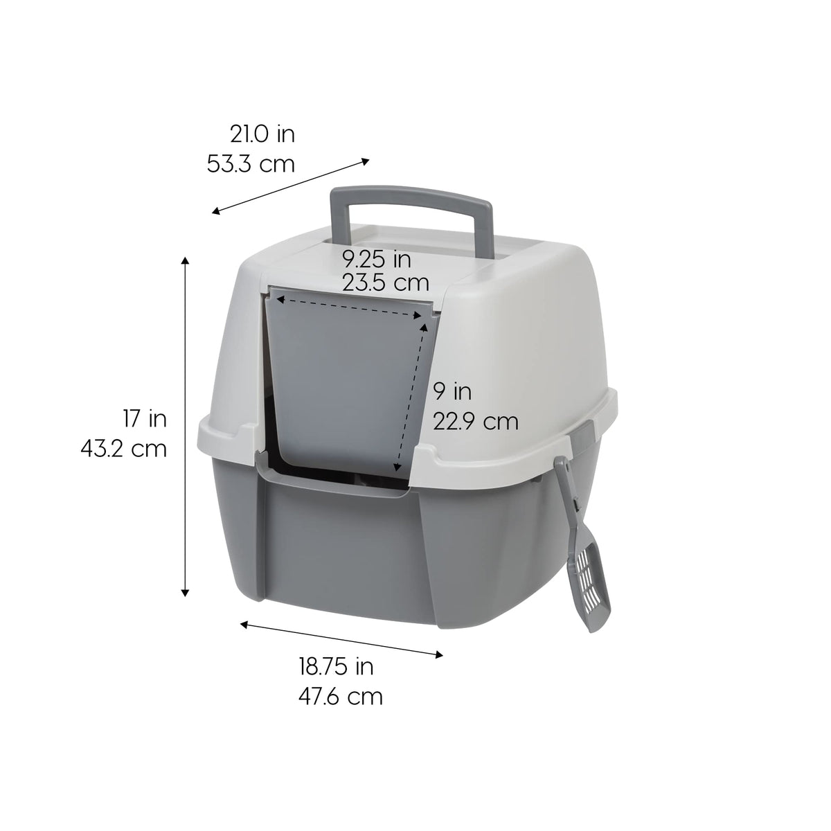 Large Front Door Cat Litter Box Gray P72567