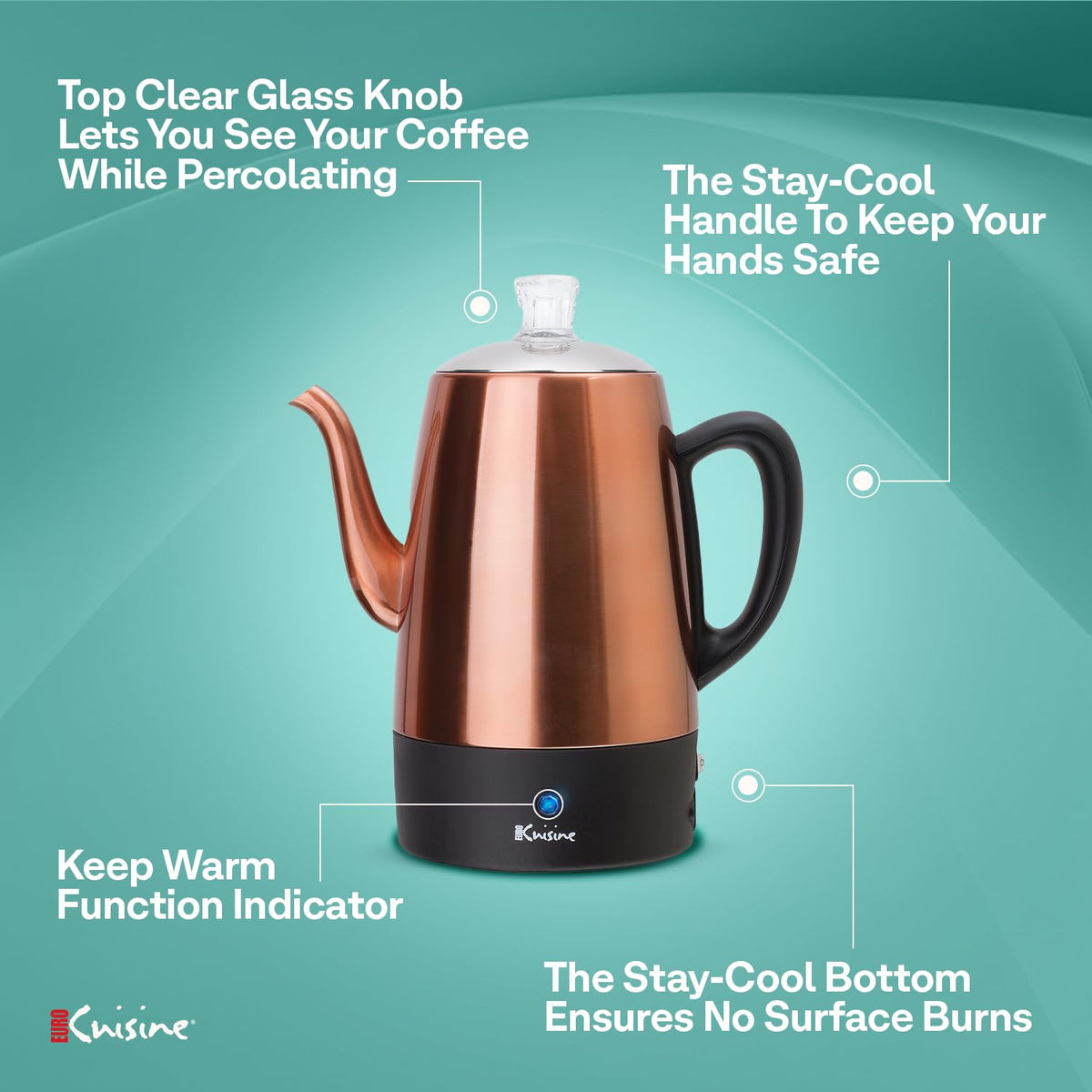 8 Cup Stainless Steel Electric Coffee Percolator V390180