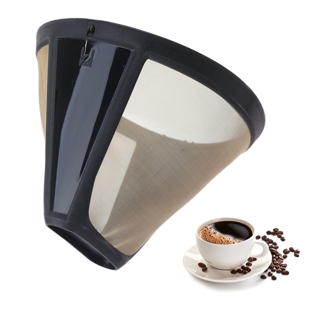 Reusable Cone-Style Coffee Filter 10-12 Cup Gold Mesh B296