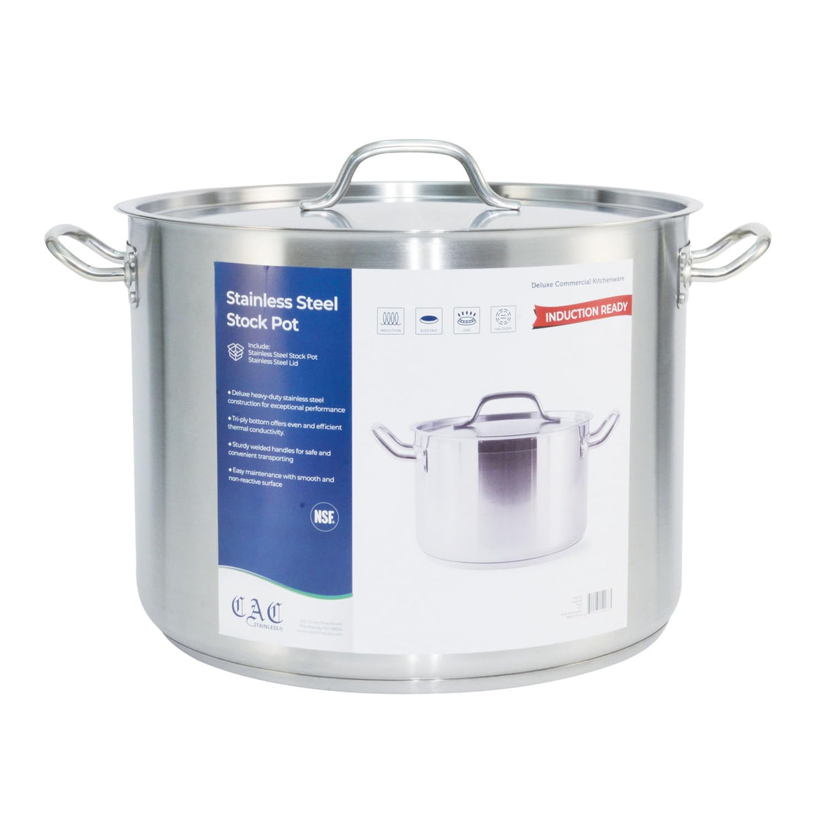 Stainless Steel Stock Pot with Lid 40QT J5486