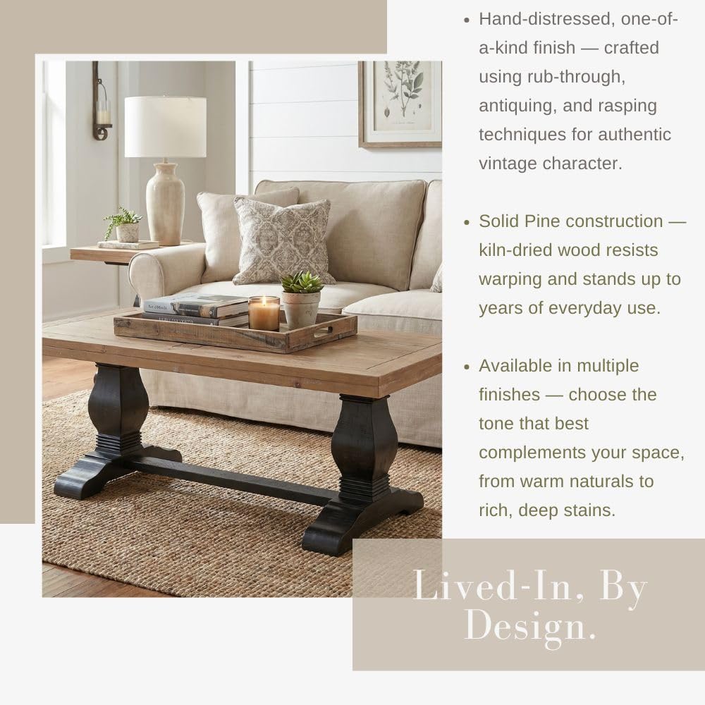 Solid Wood Coffee Table, Black and Driftwood S784