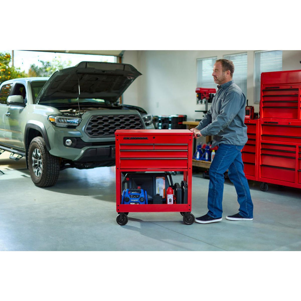 30 in. 4-Drawer Tech Cart, Red W3735