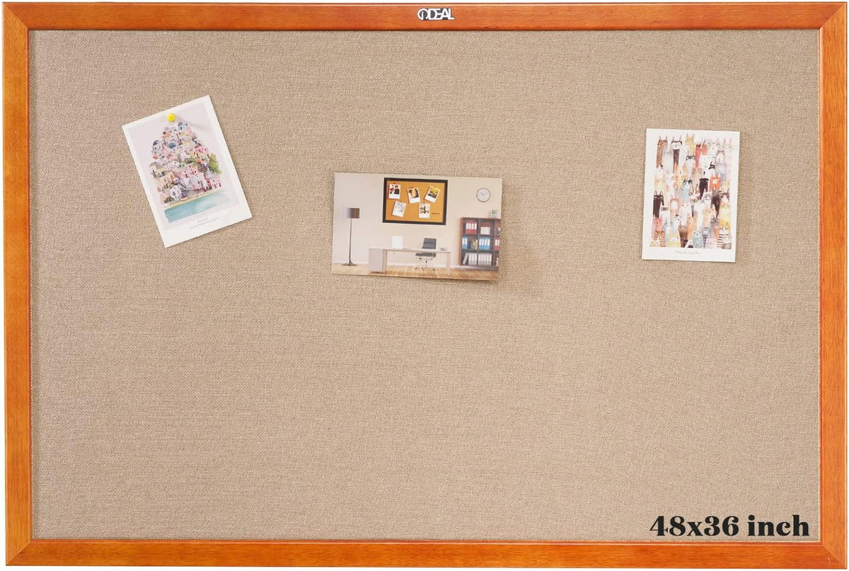 100% Wood Framed Canvas Wall Mounted Bulletin Board 48x36'' Q1608