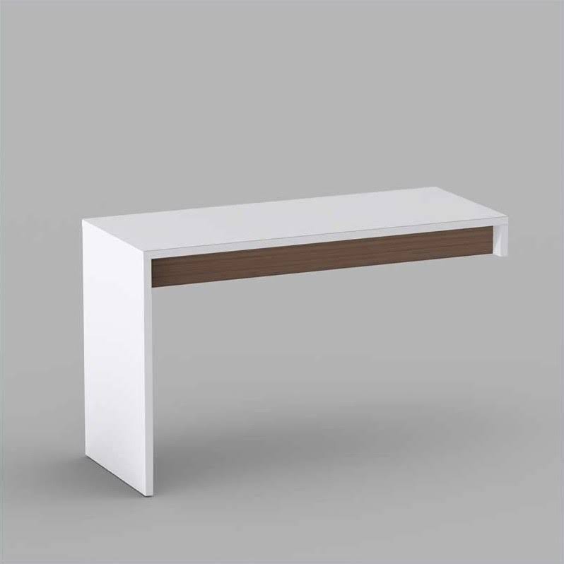 White and Walnut 3 Drawer Computer Desk T38094