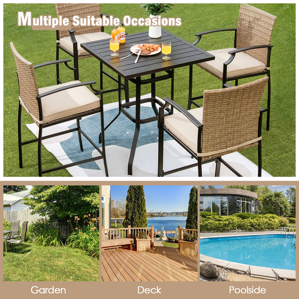 32'' Black Metal Patio Bar Table O471039
