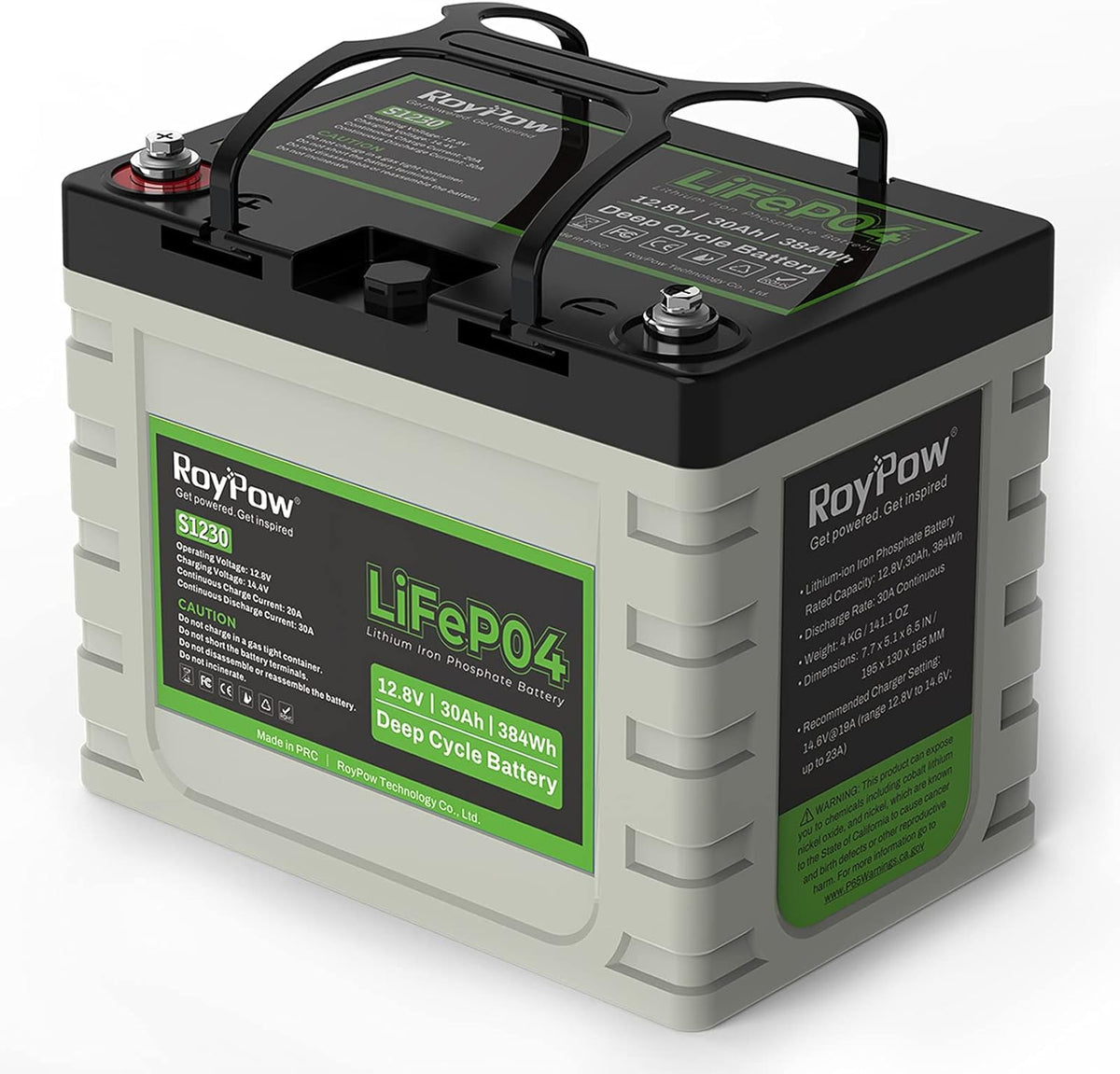 12V 30Ah LiFePO4 Deep Cycle Battery P7712