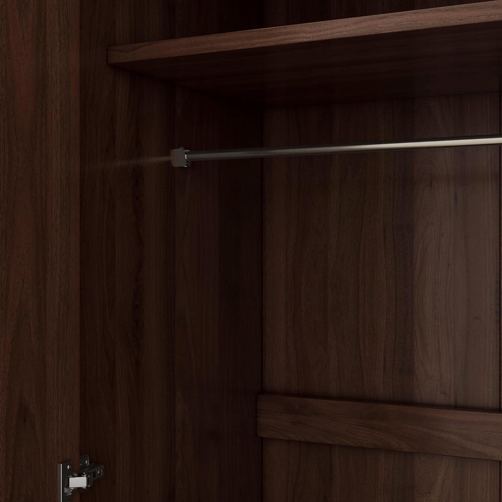 2-Door Wooden Wardrobe Armoire with 3 Storage Shelves B626980