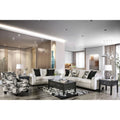 Ivory Fabric Sofa and Loveseat A37643