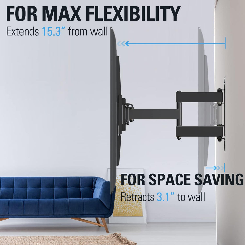 Full Motion TV Wall Mount for 26-55 Inch LED LCD Plasma Flat Screen TV, Swivel Articulating Dual Arms, VESA 400x400mm, 99 LBS, Pack of 2 K7890