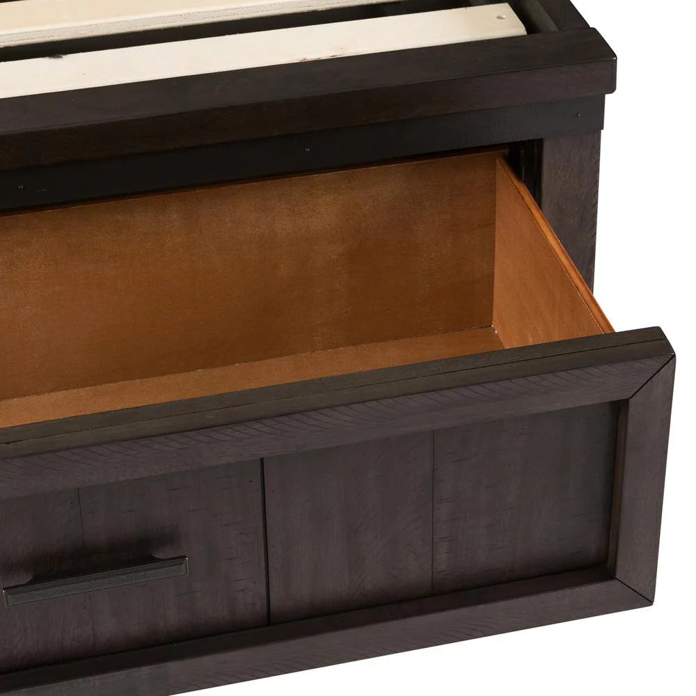 Dark Gray Twin Bookcase Bed E6688