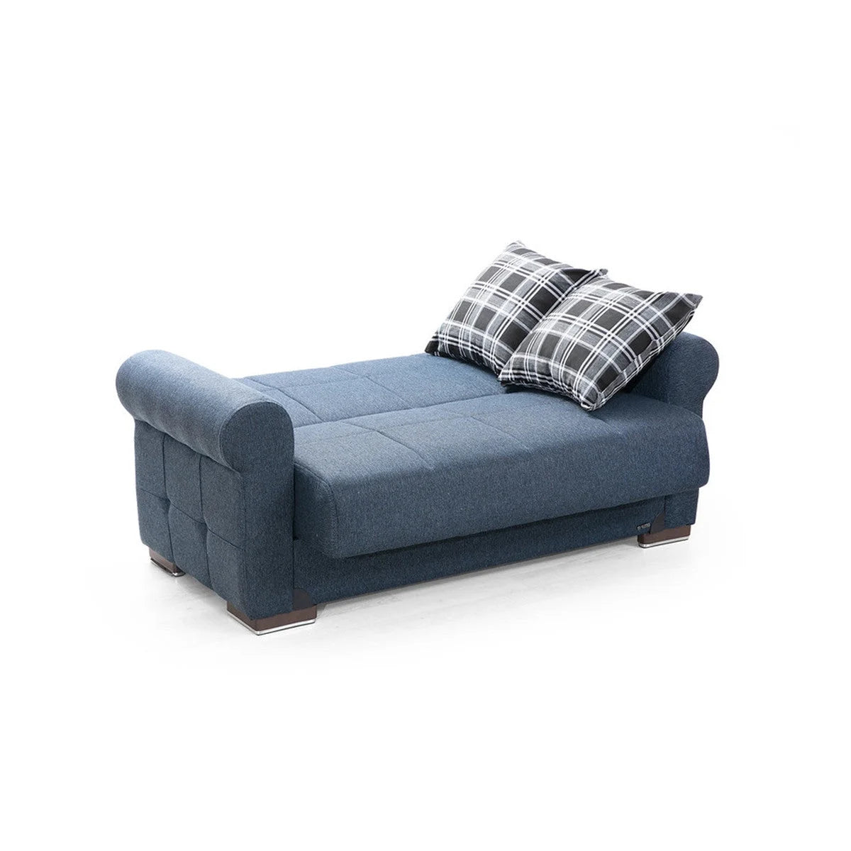 Navy Blue Fabric Loveseat V711941