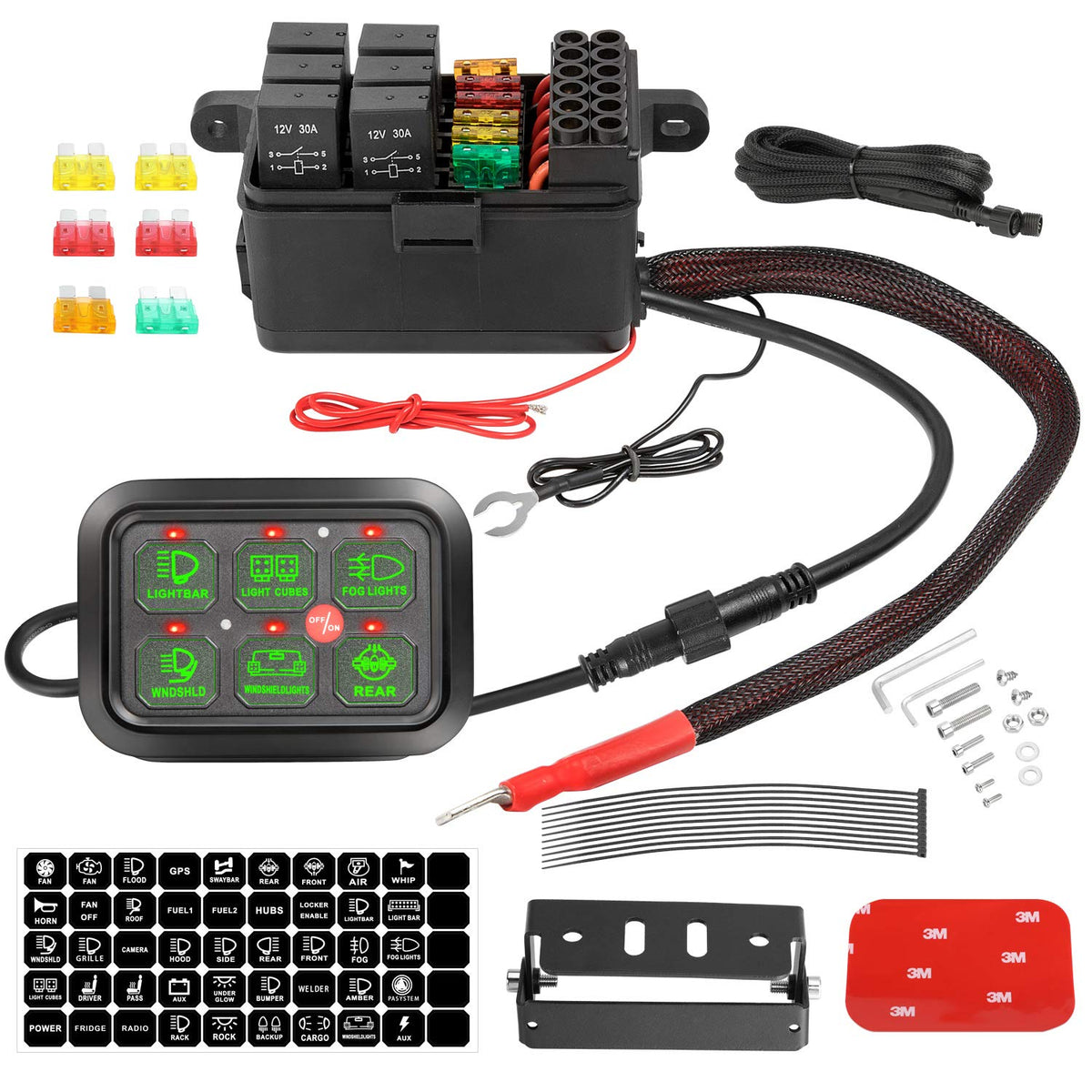 6 Gang Touch Switch Panel with Harness W4426