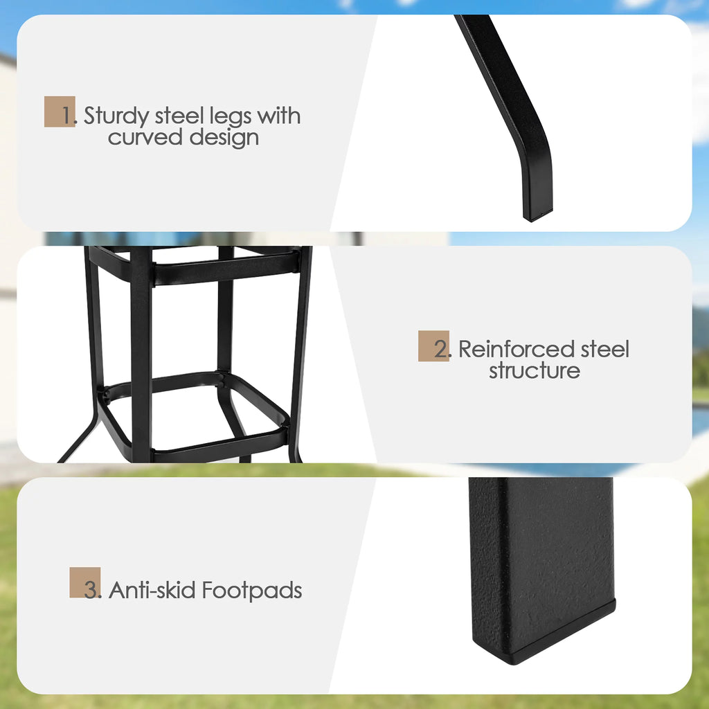 32'' Black Metal Patio Bar Table O471039