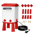 3-Gallon Heated Chicken Waterer with Heater and 4 Nipples N96280
