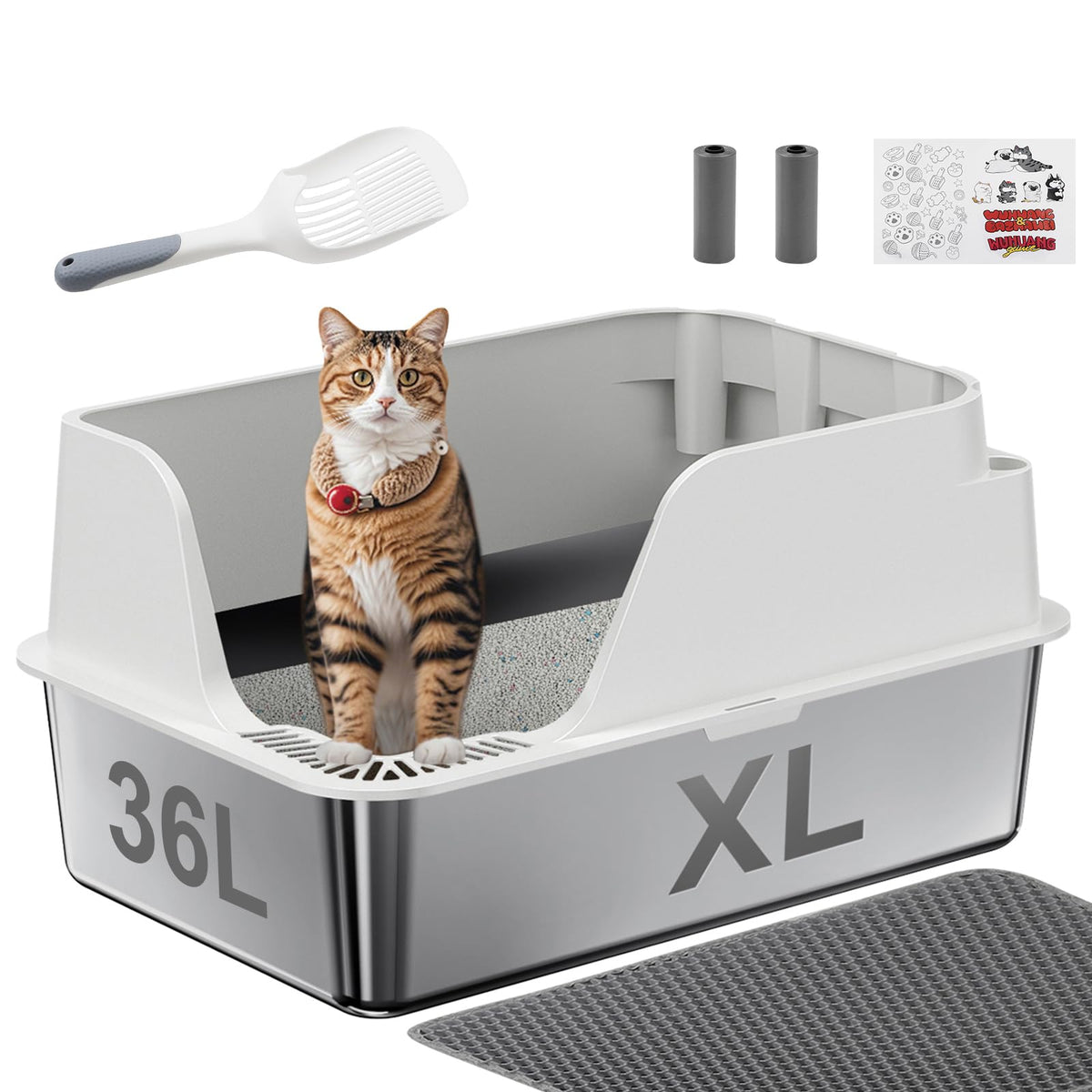 XL Non-Stick Stainless Steel Litter Box K2063