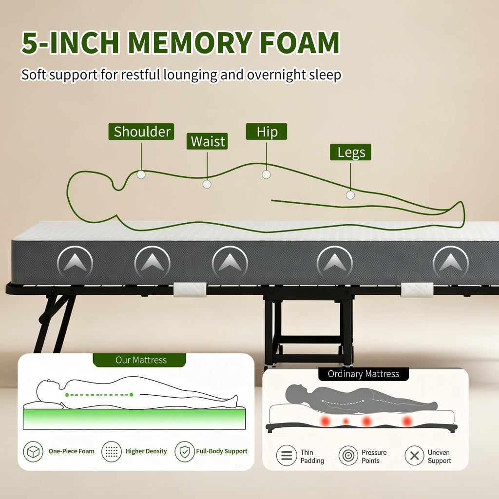 Folding Bed with Mattress Twin 75 x 38 in Z596