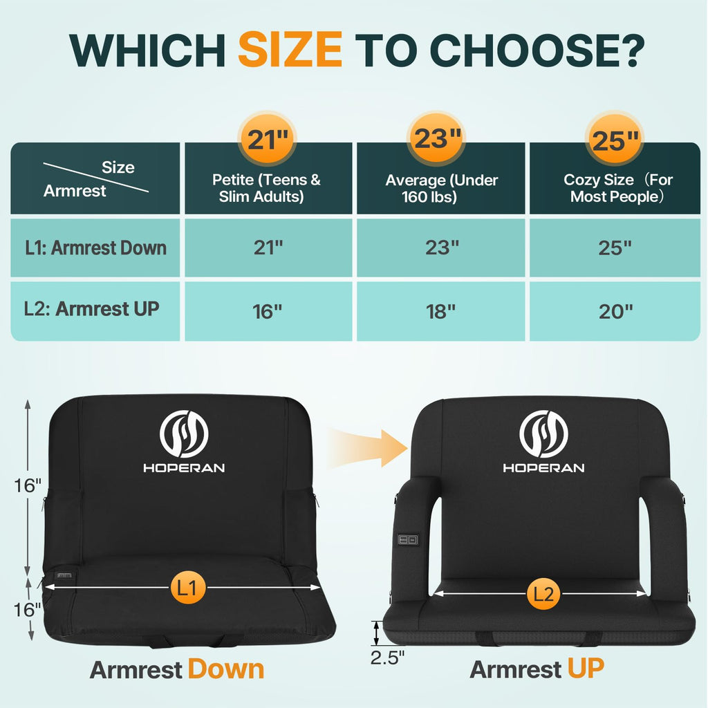 Heated Stadium Seats for Bleachers with Power Bank K894
