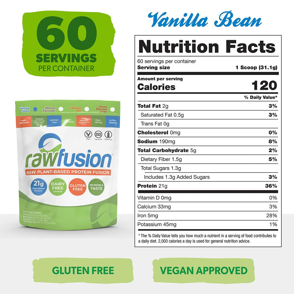 Vegan Protein Powder Vanilla Bean 60 Servings W147