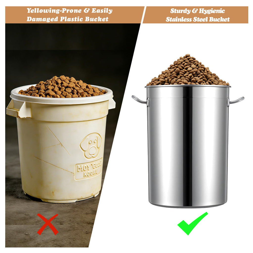 45 Lbs Stainless Steel Airtight Dog Food Storage Container I865