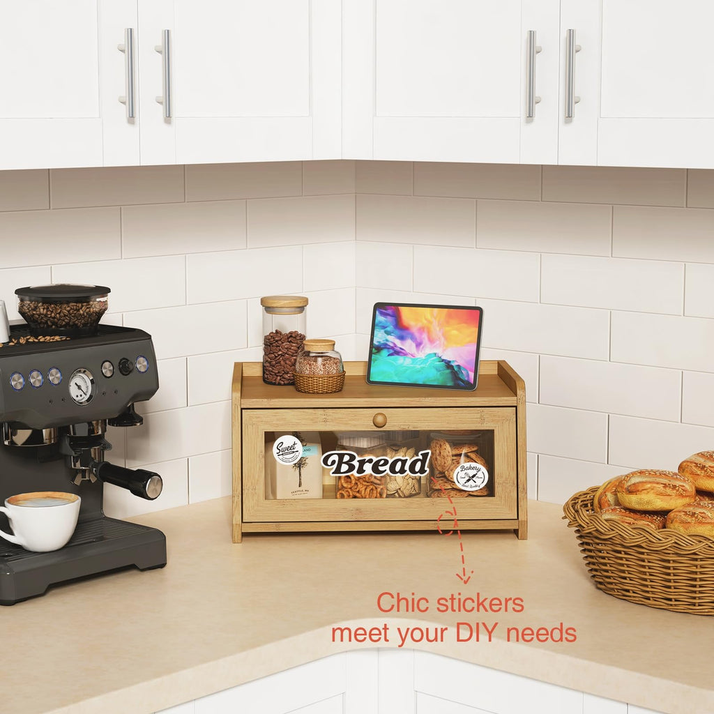 Wood Bread Box with Window Z291