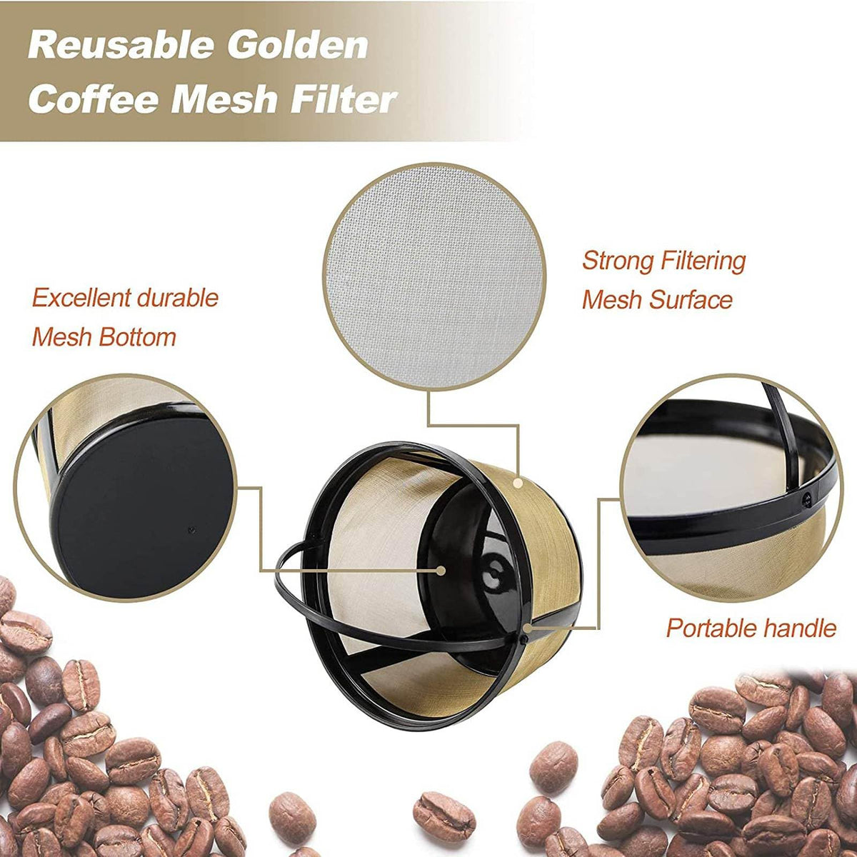 Reusable Coffee Filter Basket 8-12 Cup 2Pack N7008