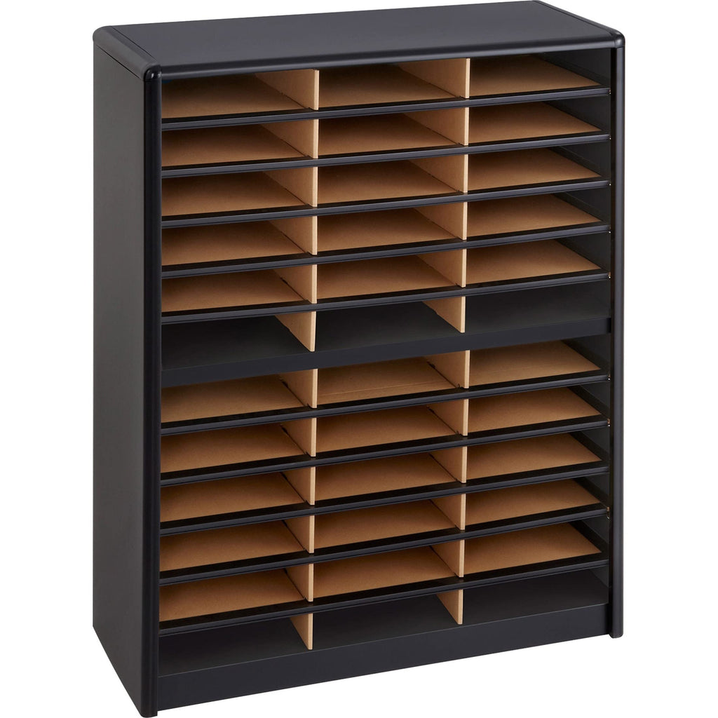 36 Compartment Black Literature Organizer L8661