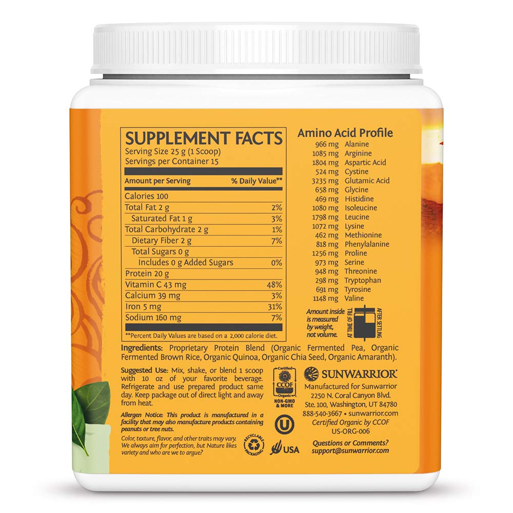 Unflavored Vegan Plant Based Protein Powder 15 Servings J4962