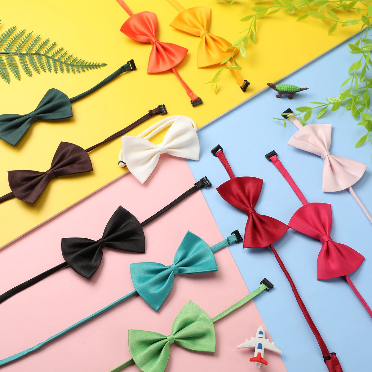 120 Pcs Dog Bow Ties with Adjustable Collar J1633