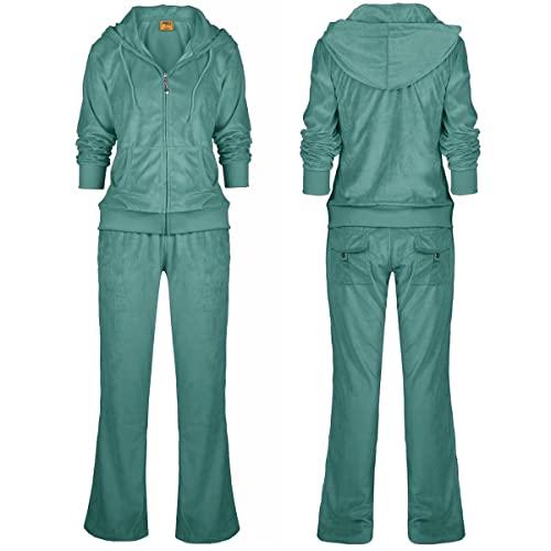 Velour 2 Piece Tracksuit Set A870