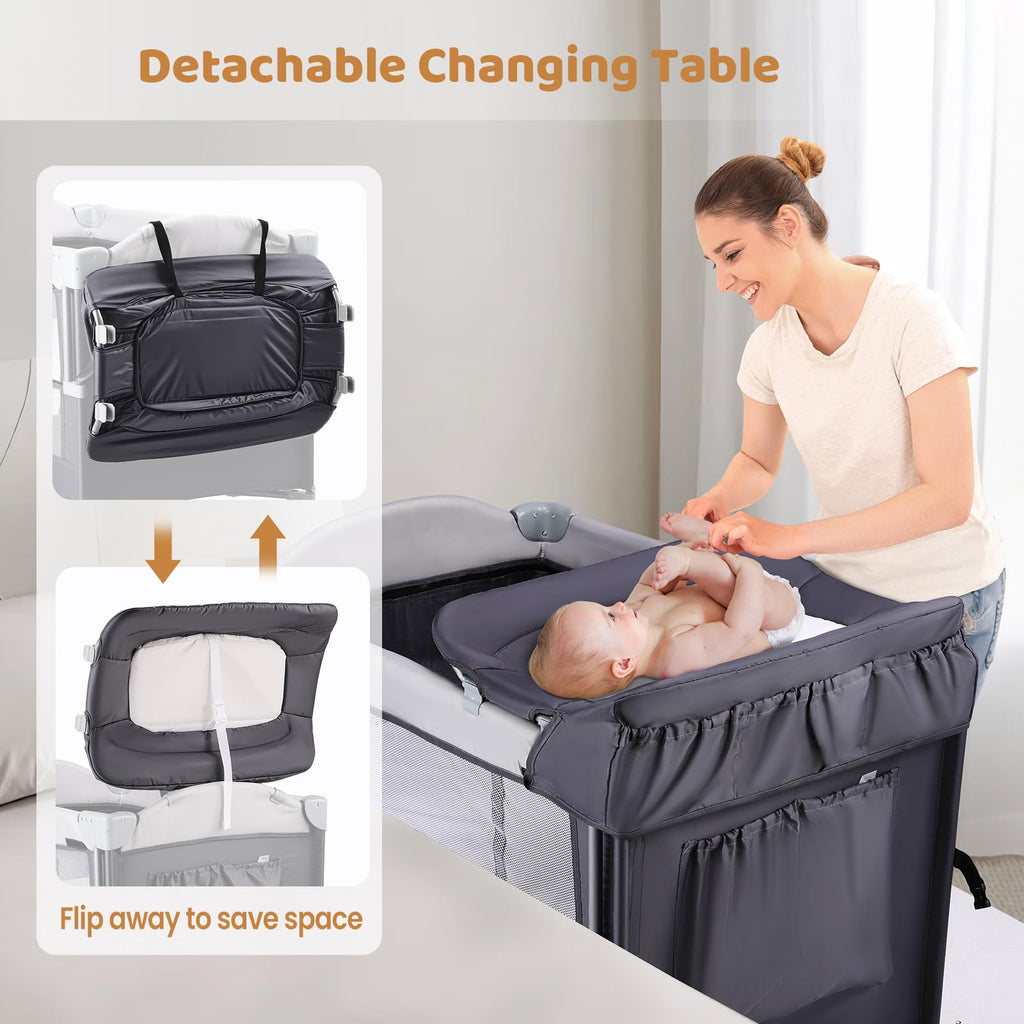 5-in-1 Portable Baby Bassinet with Changing Table and Carry Bag Z23171