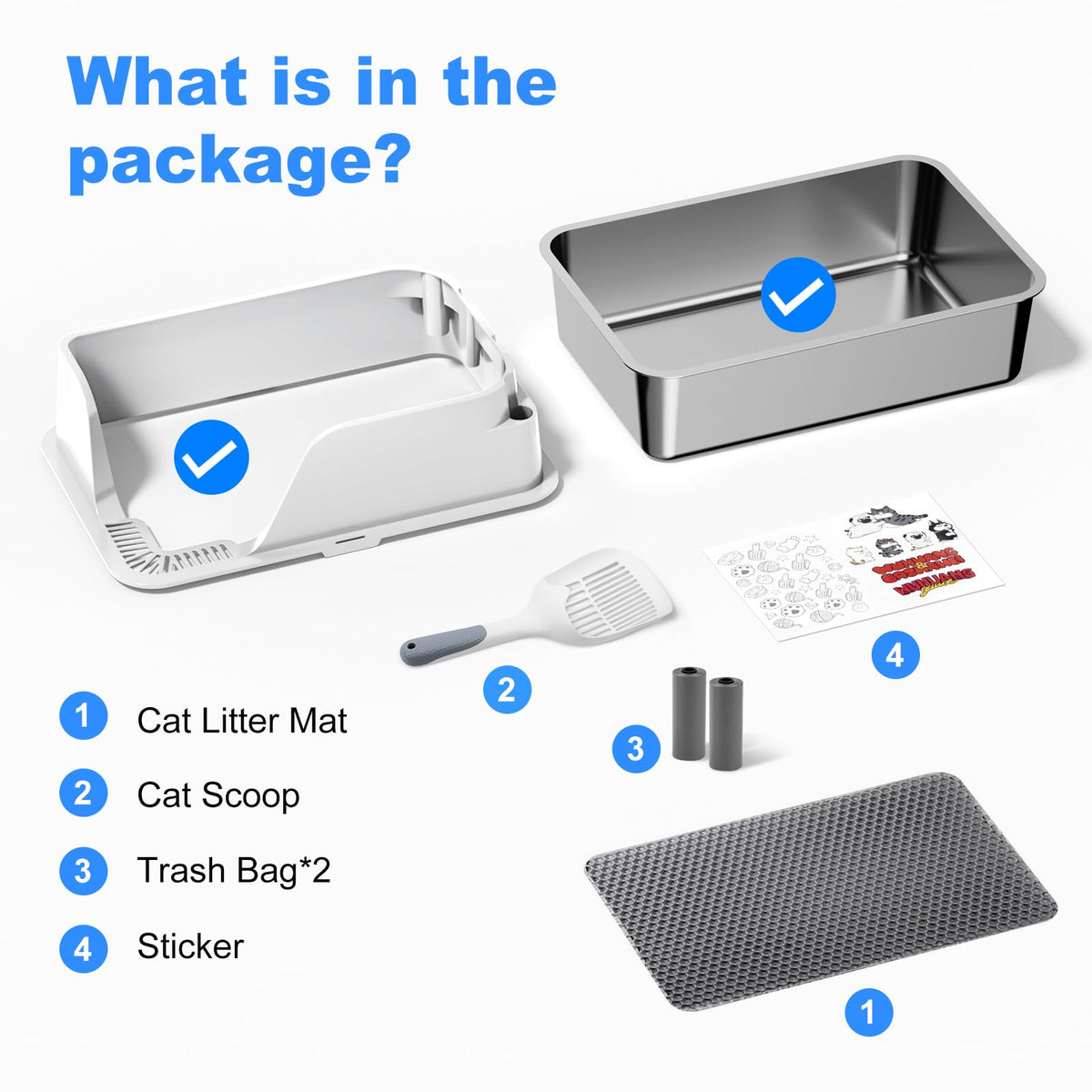 XL Non-Stick Stainless Steel Litter Box K2063