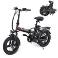 Peak 500W Step Over Electric Bicycle, 16" x 3.0 Fat Tire, 48V Removable Battery, 7 Speed P88844