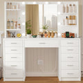White Vanity Desk with Mirror and Lights N1341
