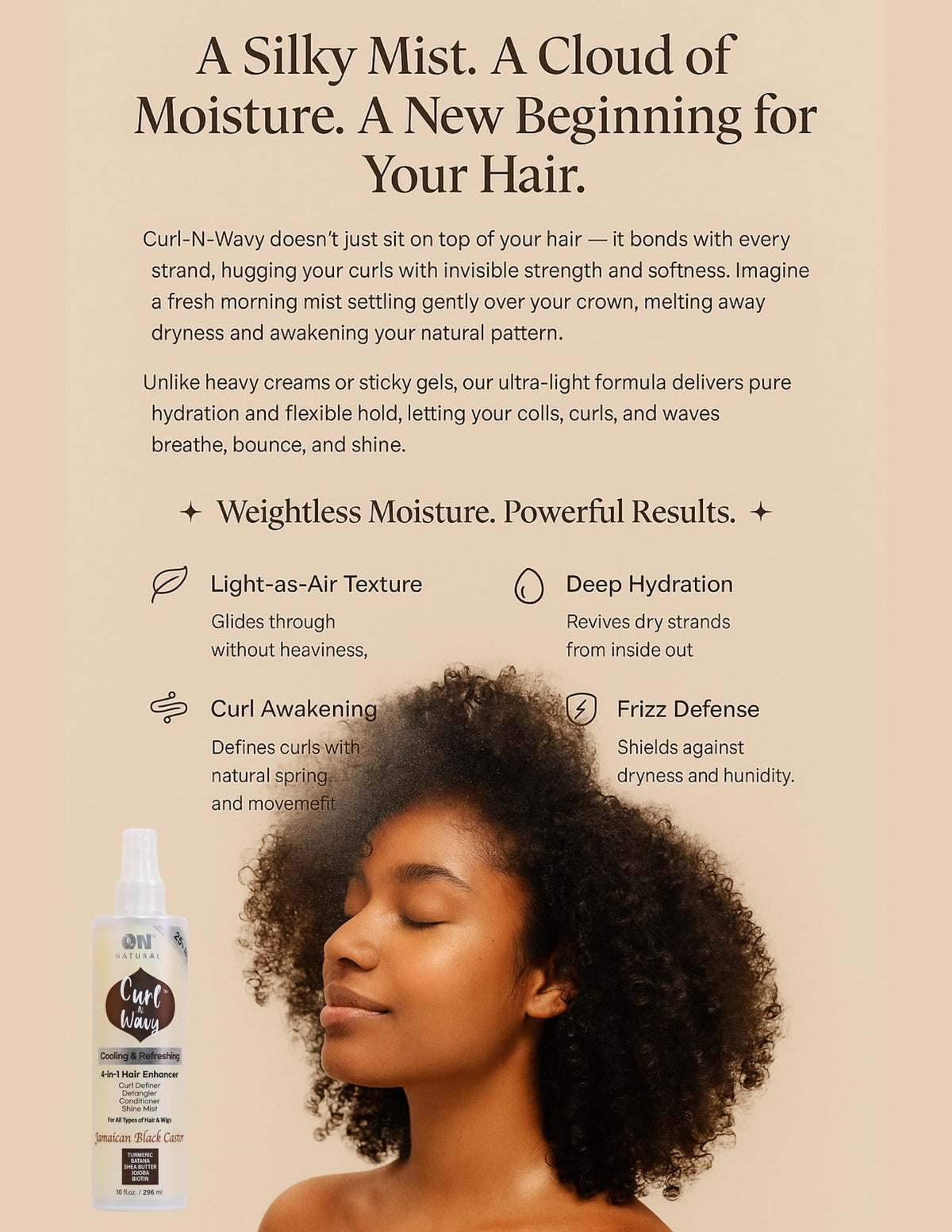 Natural Curl-N-Wavy 4-in-1 Hair Enhancer 10 OZ G880