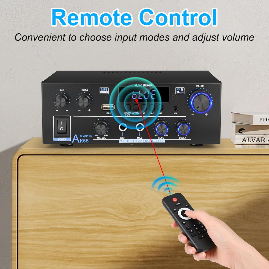 500W 2 Channel Bluetooth Stereo Audio Amplifier Z3453