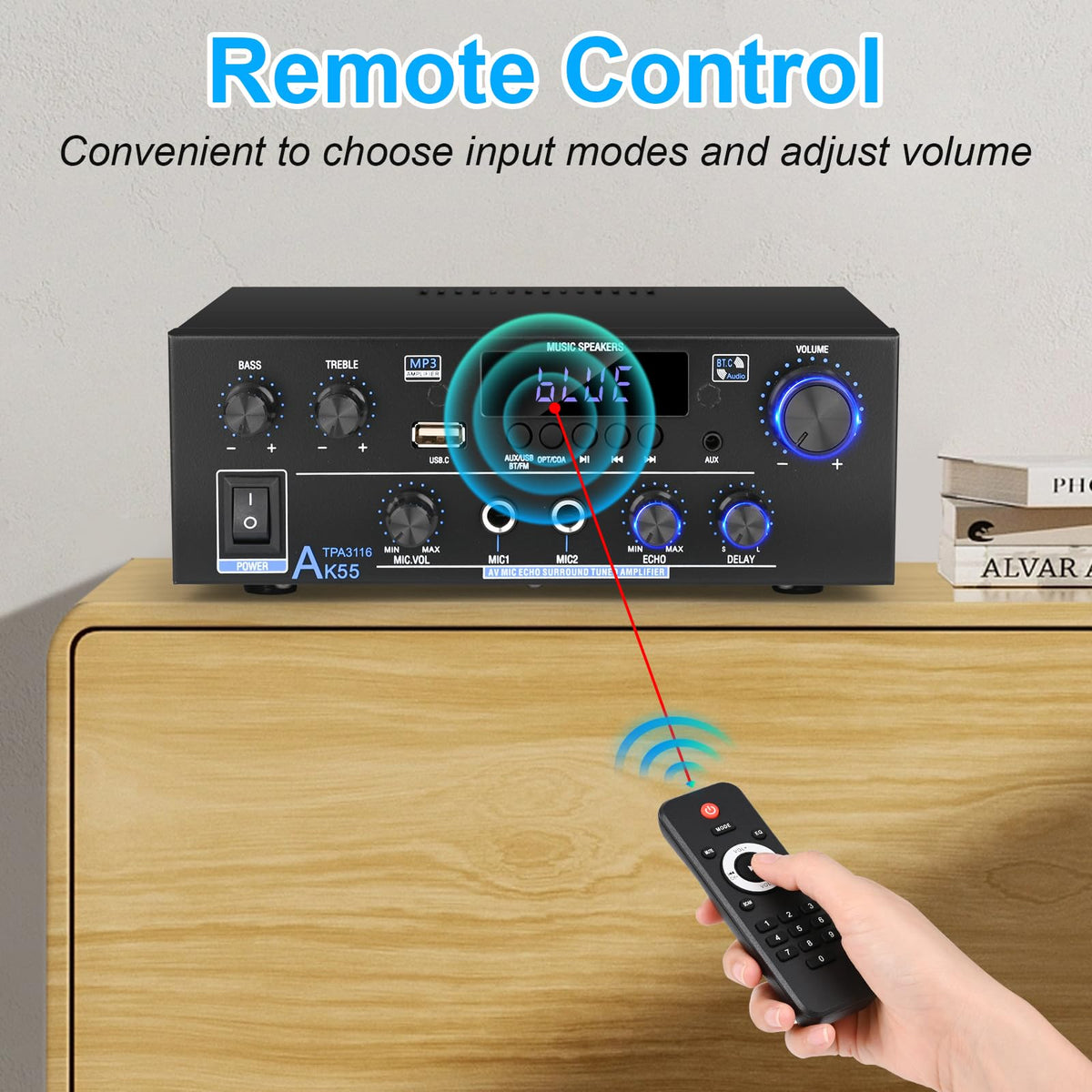 500W 2 Channel Bluetooth Stereo Audio Amplifier Z3453