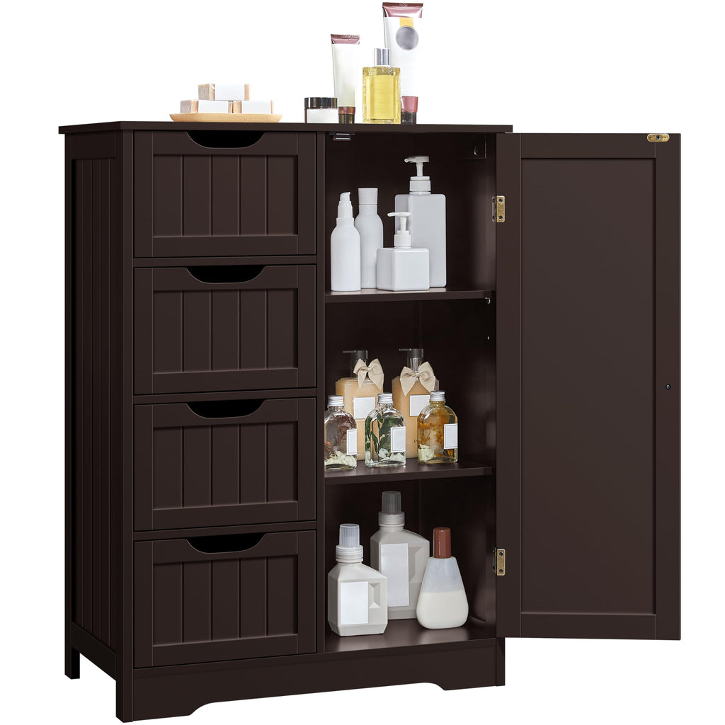 Espresso 4 Drawer Bathroom Storage Cabinet O8344