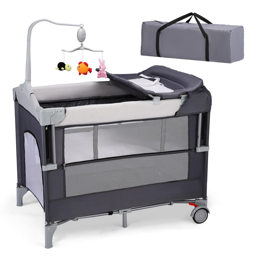 5-in-1 Portable Baby Bassinet with Changing Table and Carry Bag Z23171