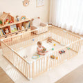 Foldable Wooden Playpen with Gate M8405