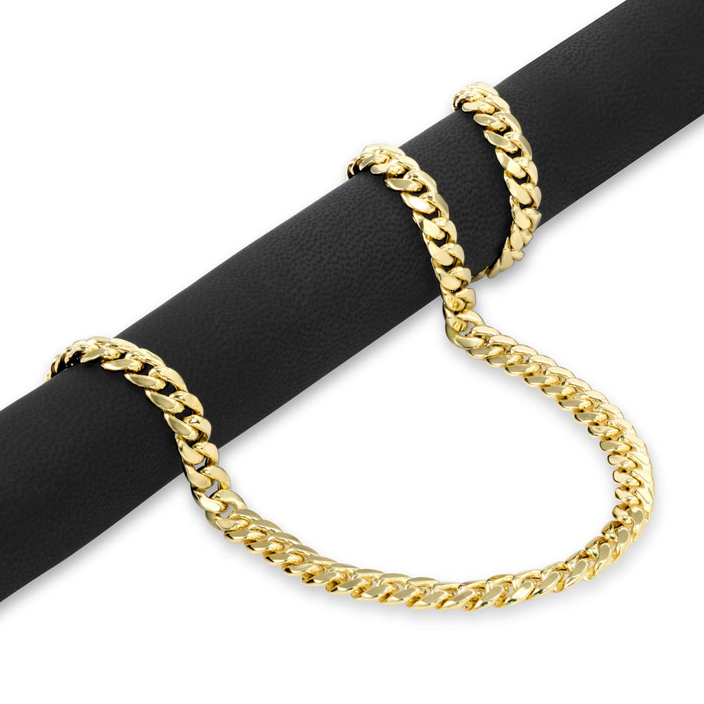 10k Yellow Gold Cuban Link Chain Necklace H308016