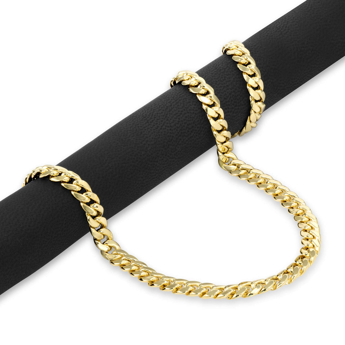 10k Yellow Gold Cuban Link Chain Necklace H308016