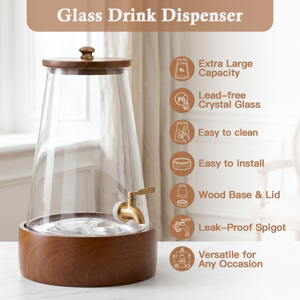 1.7 Gallon Glass Beverage Dispenser with Spigot G787123