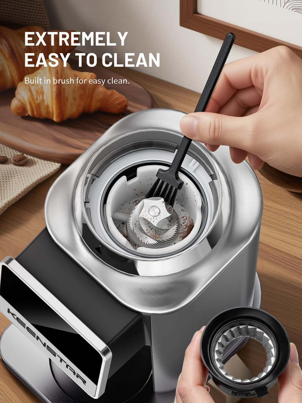 Conical Burr Coffee Grinder with Touch Screen 34 Grind C596052