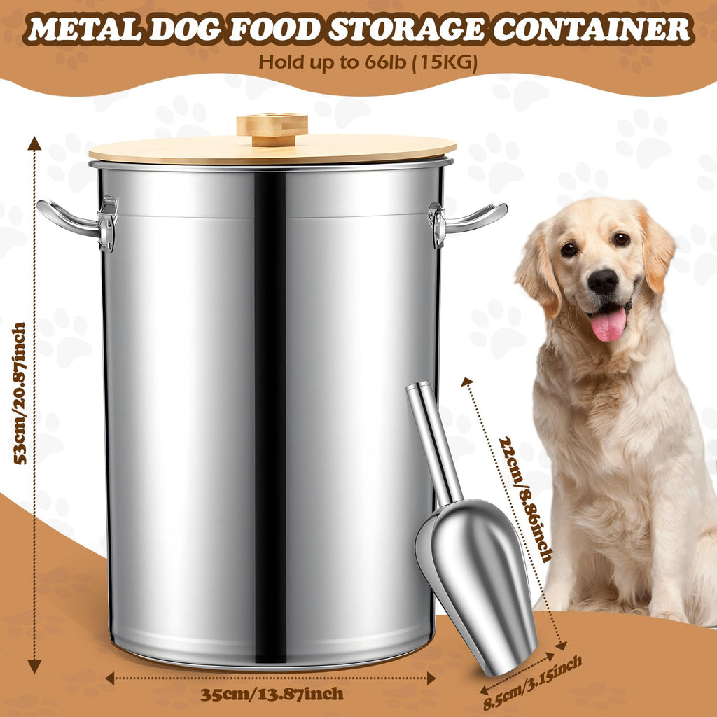 45 Lbs Stainless Steel Airtight Dog Food Storage Container I865