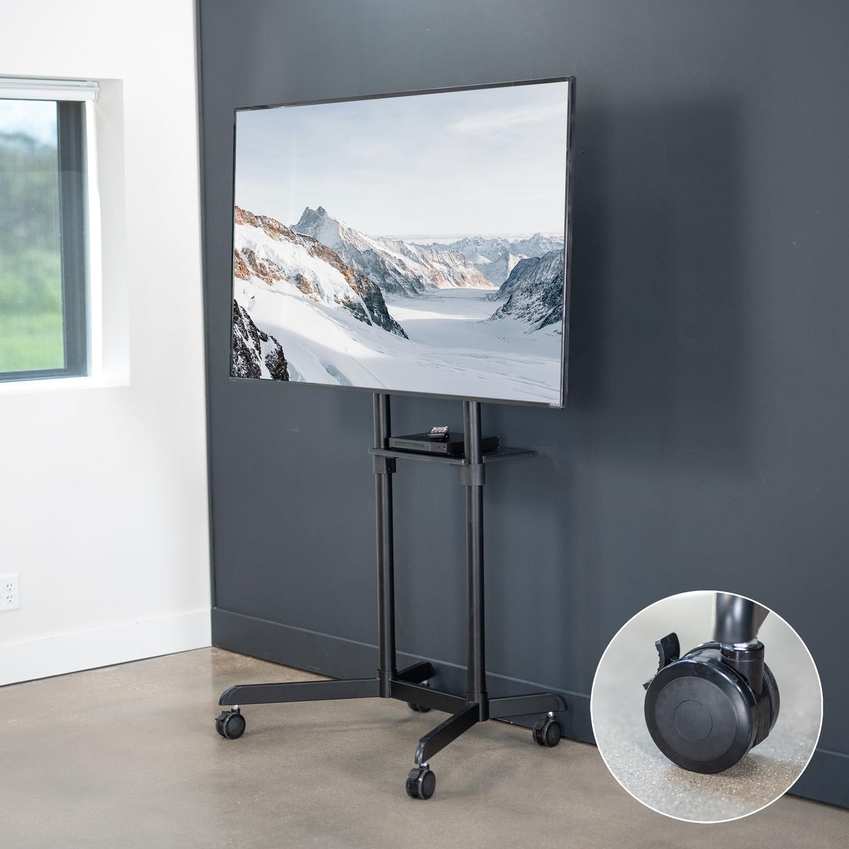 Black Mobile TV Cart for 32 to 88 inch Screens U8257