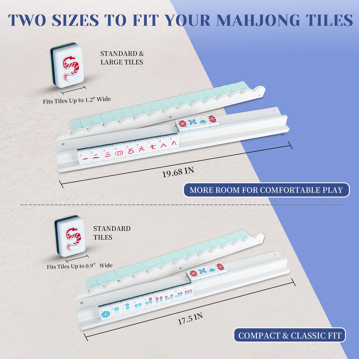 White Pine Wood Mahjong Racks with Magnetic Pushers, Set of 4 Y9374